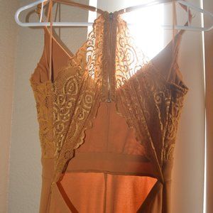 Yellow Open-Back Pant Jumpsuit